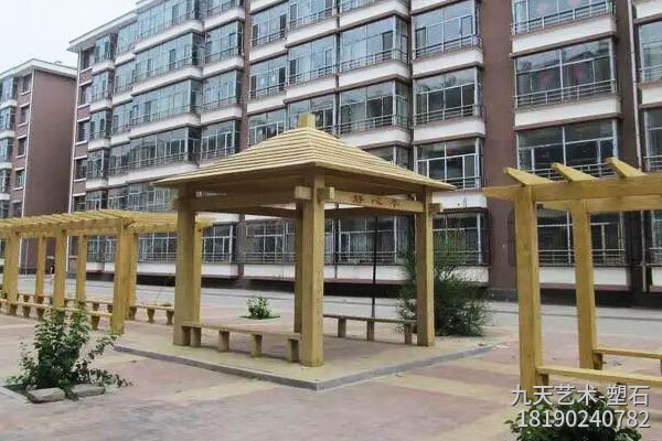 水泥仿木涼亭 水泥仿木涼亭